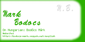 mark bodocs business card